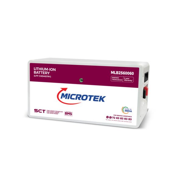 Microtek 100Ah 25.6V LiFePO4 lithium battery